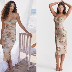 HOUSE OF CB 'Venus' Vintage Floral Midi Dress NWOT